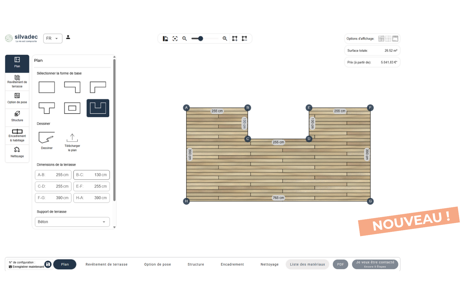 nouveau configurateur de terrasse Silvadec